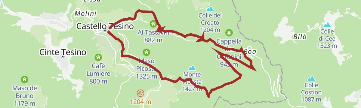 Route map: MTB - Tesino Bike - Tour Picosta 2302